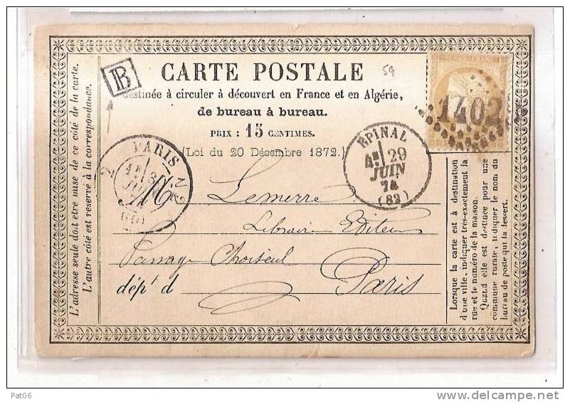 VOSGES (82)       EPINAL - Cartes Précurseurs