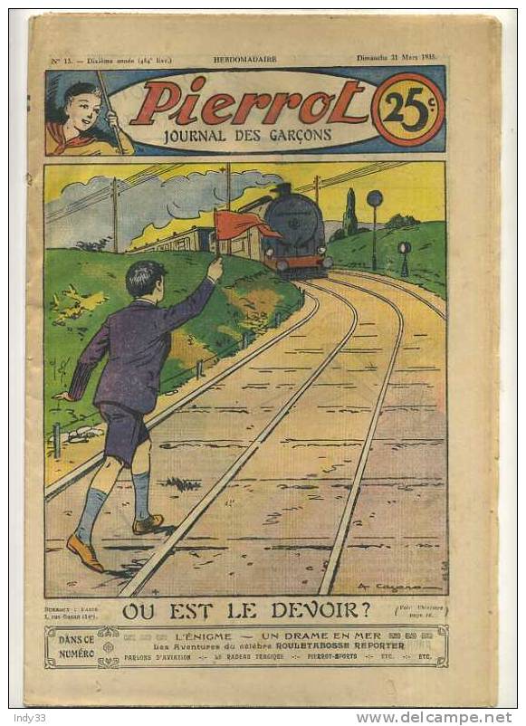 - PIERROT N°13 . 31  MARS  1935 . - Pierrot