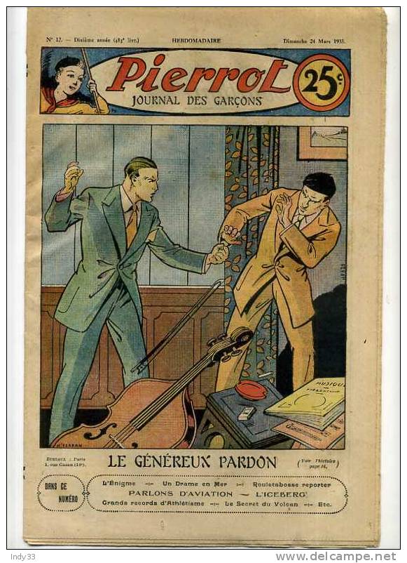 - PIERROT N°12 . 24 MARS  1935 . - Pierrot