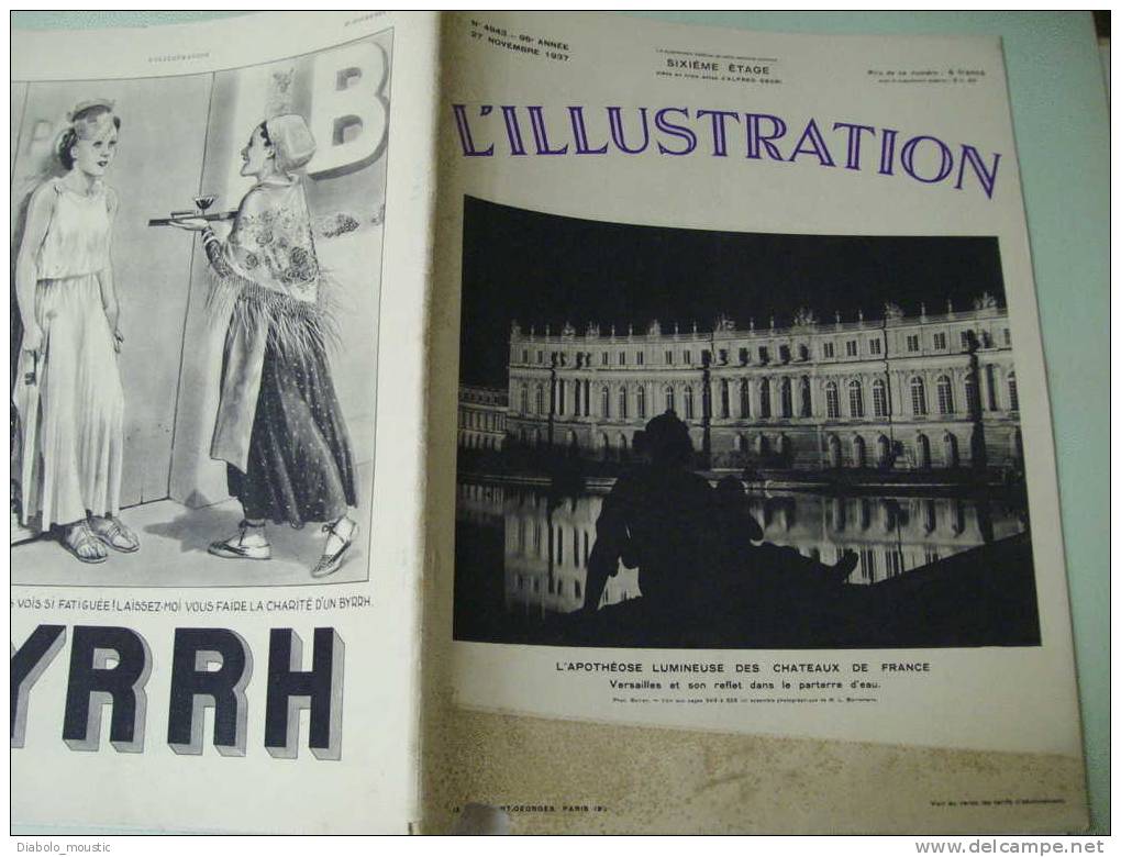 27 Novembre 1937 : Une Affaire De Détention D' ARMES ; Les CHÂTEAUX De France ; Tableaux De La Vie De MISTRAL ; VIGNOBLE - L'Illustration