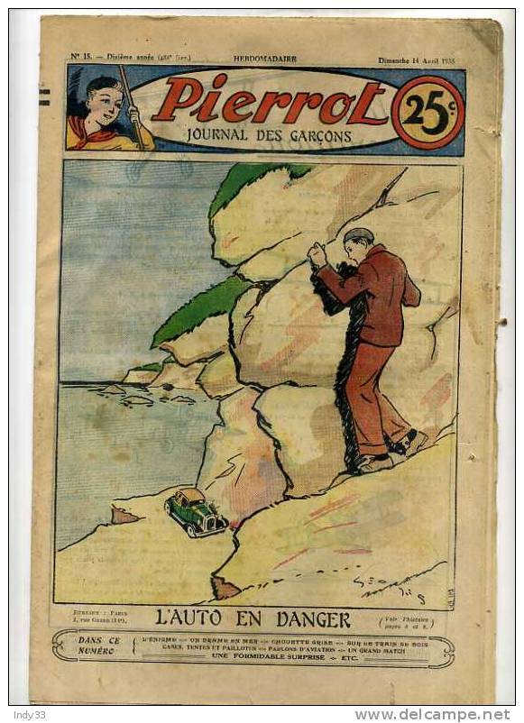 - PIERROT N°15 . 14 AVRIL 1935 . - Pierrot