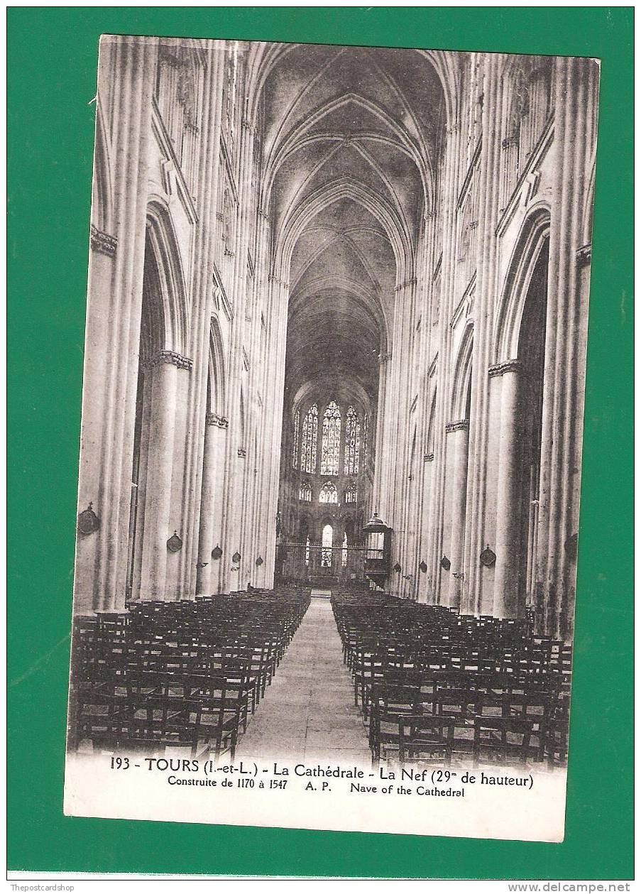 CPA 37 TOURS LA CATHEDRALE LA NEF VOYEZ LES AUTRE 1000+ CARTES POSTALE FRANCAISE - Tours