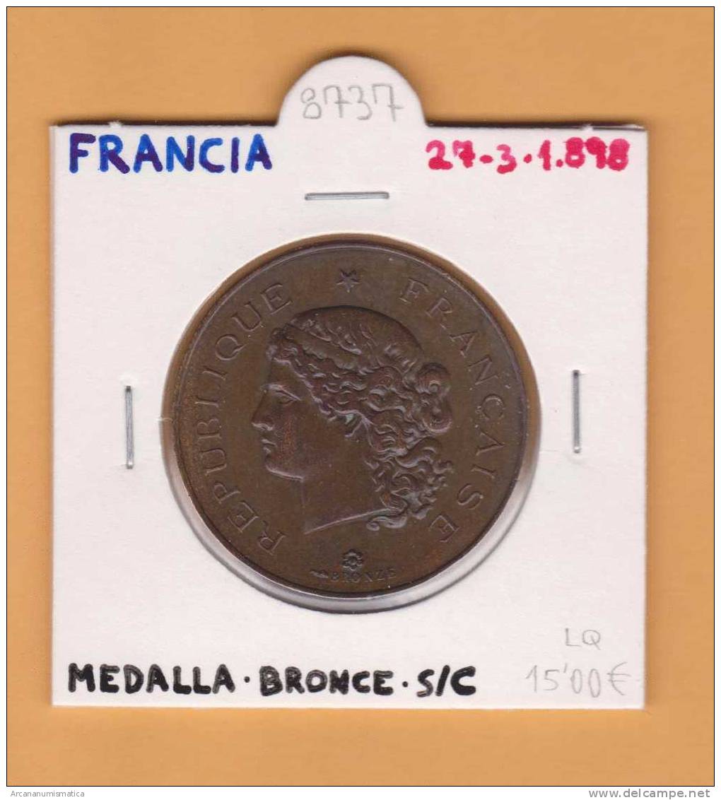 FRANCIA  MEDALLA-BRONCE   SC/UNC   27-3-1.898      DL-8737 - Otros & Sin Clasificación