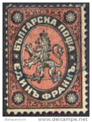 Bulgaria #5 Used 1fr Lion From 1879 - Usati