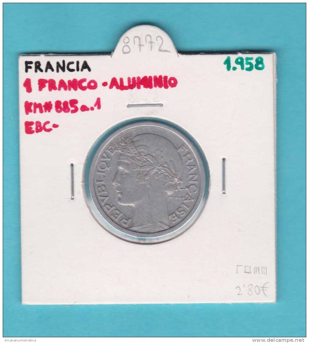 FRANCIA  1  FRANCO   1.958  AL  KM#885a.1   EBC-/XF-   DL-8772 - Otros & Sin Clasificación