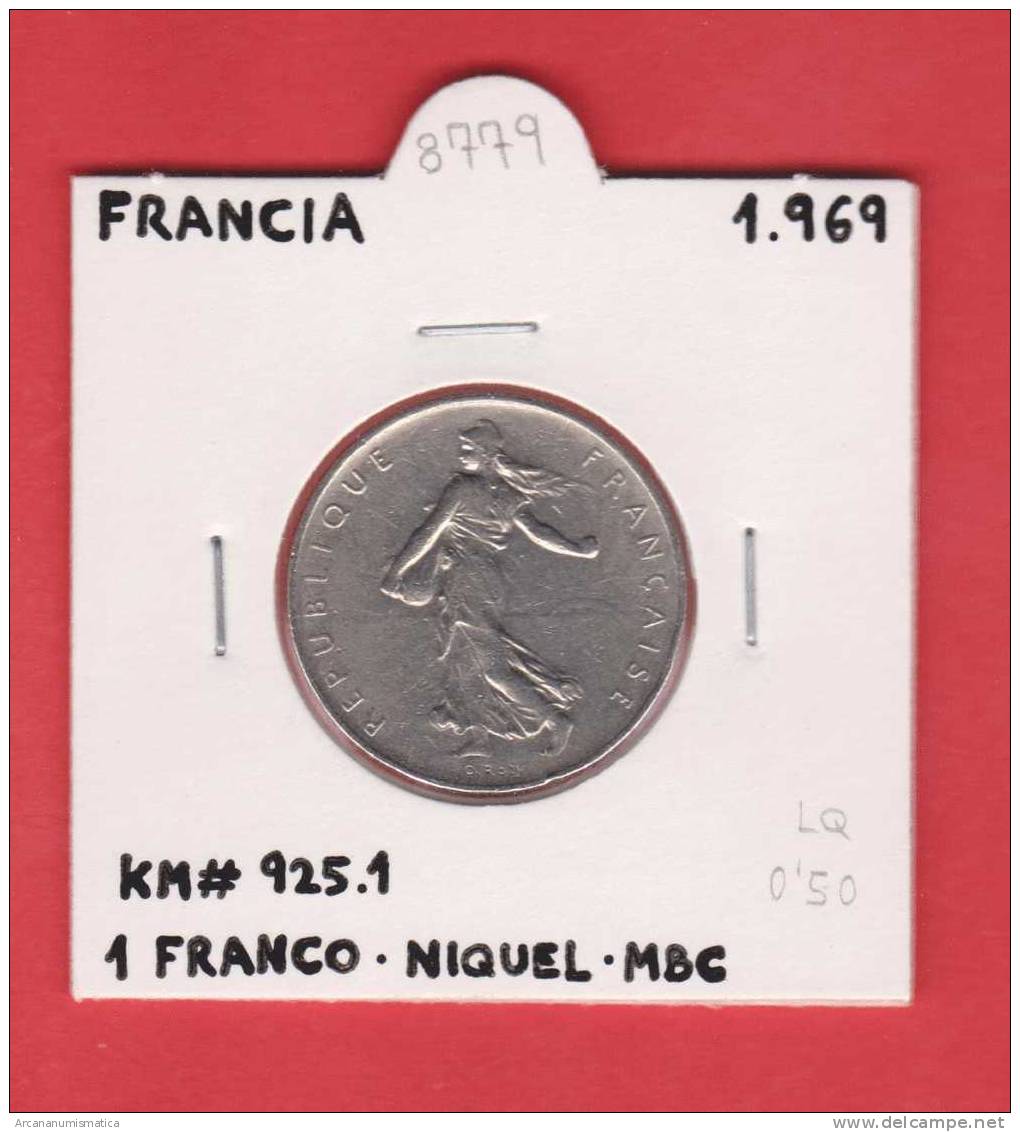 FRANCIA  1  FRANCO   1.969  NIQUEL  KM#925.1   MBC/VF   DL-8779 - Otros & Sin Clasificación