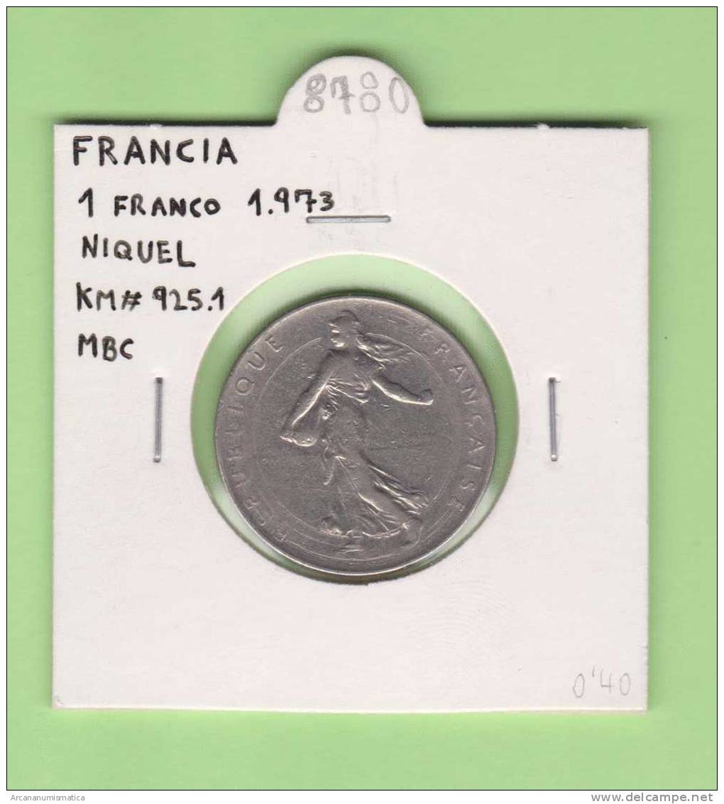 FRANCIA  1  FRANCO   1.973  NIQUEL  KM#925.1   MBC/VF   DL-8780 - Otros & Sin Clasificación