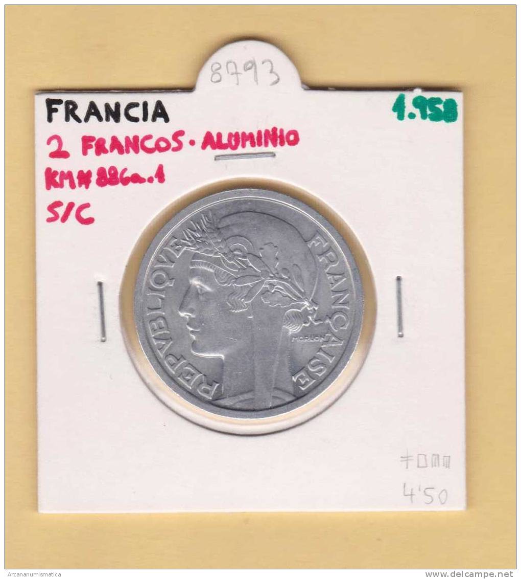 FRANCIA  2  FRANCOS   1.958   AL  KM#886a.1   SC/UNC      DL-8793 - Otros & Sin Clasificación