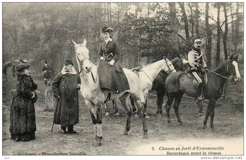 CPA - 60 - Chasses En Forêt D'ERMENONVILLE - Bavardages Avant La Chasse  - 031 - Chasse