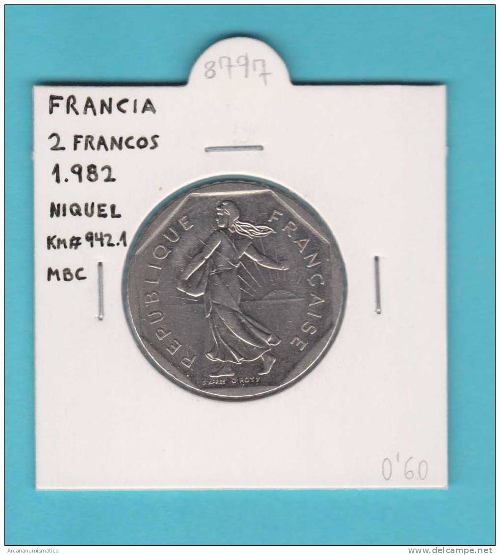 FRANCIA  2  FRANCOS   1.982   NIQUEL  KM#942.1   MBC/VF      DL-8797 - Otros & Sin Clasificación