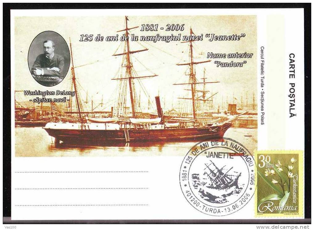 SHIP "JANETTE" ANNIVERSARY 2006 POSTCARD,EXPLORER WASHINGTON DELONG. - Explorers