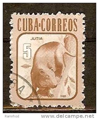 1981 Fauna - Jutia -  5c - Brown CTO - Used Stamps