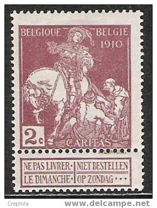 Belgique - 1910 - COB 87 - Neuf * - 1910-1911 Caritas