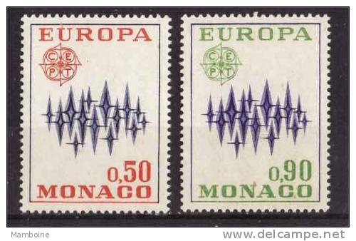 Monaco  EUROPA 1972  N 883 . 84neuf  X .2 Valeurs - 1972