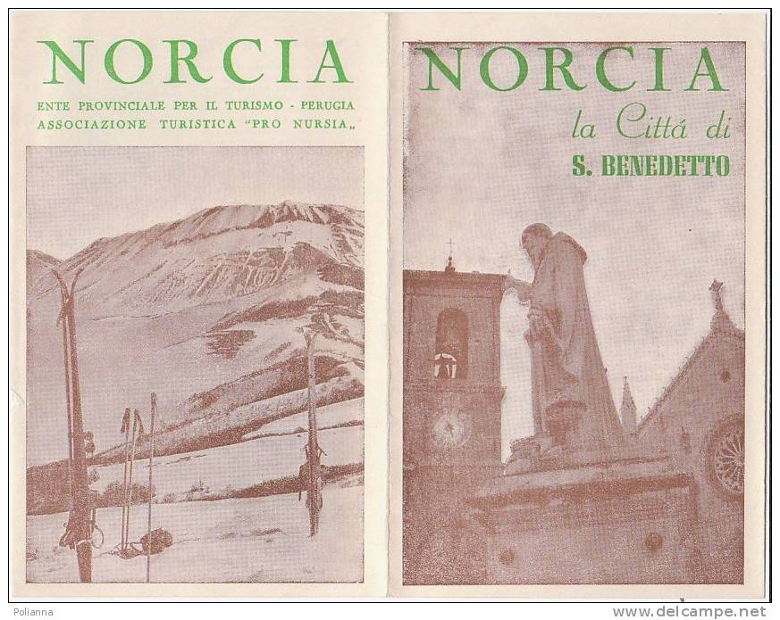 B0069 Brochure Pubblicitaria NORCIA Città Di S.BENEDETTO  E.N.T Perugia  Anni '60 - Tourismus, Reisen