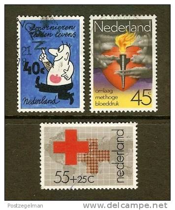 NED 1978 Serie Rode Kruis Zegels Gebruikt 1161-1163 # 1259 - Red Cross