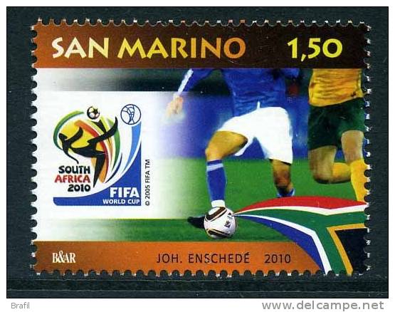 2010 San Marino Francobollo Nuovo (**) Mondiali Calcio South Africa - Nuovi