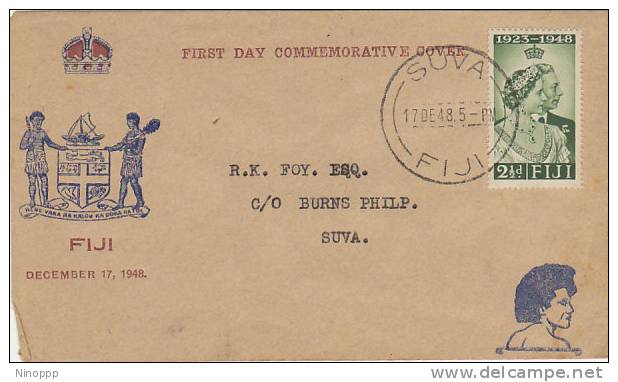 Fiji-1948 Silver Wedding 2,5d FDC - Fiji (1970-...)