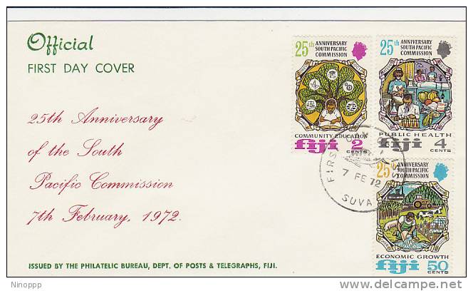 Fiji-1972 25th Anniversary Of The South Pacific Commission Official FDC - Fiji (1970-...)