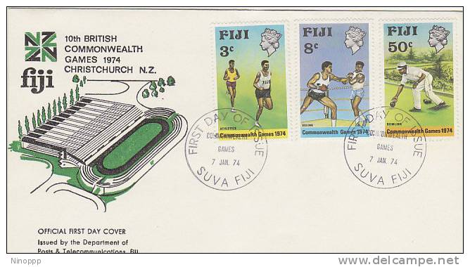 Fiji-1974 10th British Commonwealth Games Official   FDC - Fiji (1970-...)