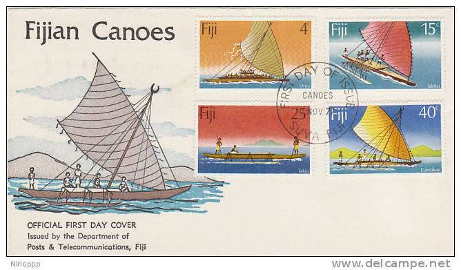 Fiji-1977 Canoes Official FDC - Fiji (1970-...)