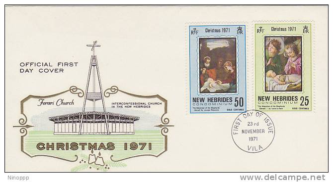 New Hebrides-1971 Christmas FDC - Sonstige & Ohne Zuordnung