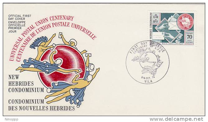 New Hebrides-1974 Centenary Of UPU   FDC - Other & Unclassified