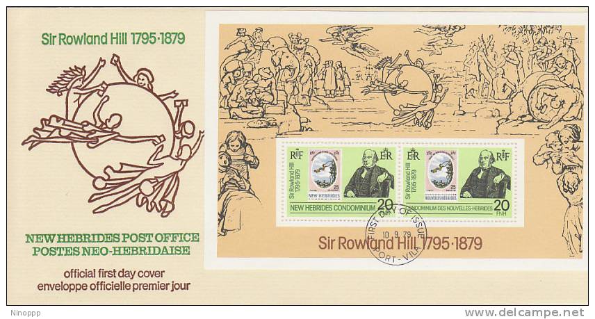 New Hebrides-1979 Sir Rowland Hill Souvenir Sheet FDC - Autres & Non Classés