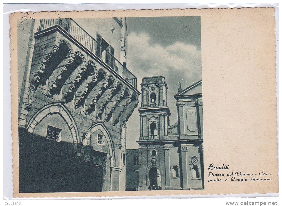 CARD BRINDISI   PIAZZA DUOMO E LOGGIA ANGIOINA  -FG-V-2- 0882-8762 - Brindisi