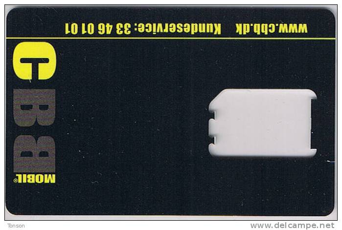 Denmark, GSM Frame Without Chip, CBB Mobil, 2 Scans. - Dinamarca