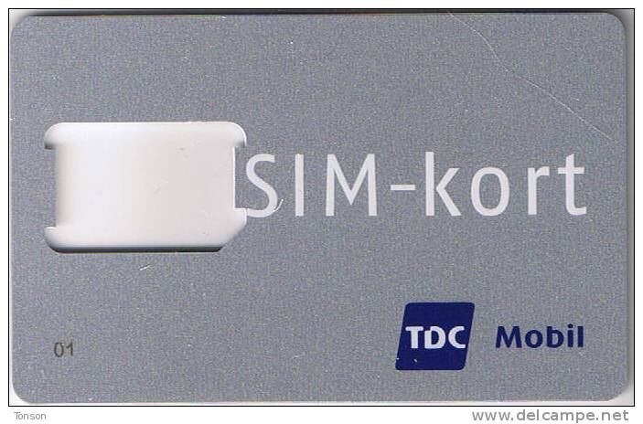 Denmark, GSM Frame Without Chip, TDC Mobil SIM-kort, 2 Scans. - Denmark