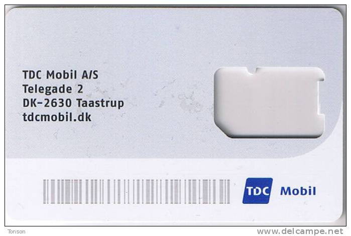 Denmark, GSM Frame Without Chip, TDC USIM Kort, 2 Scans. - Denemarken