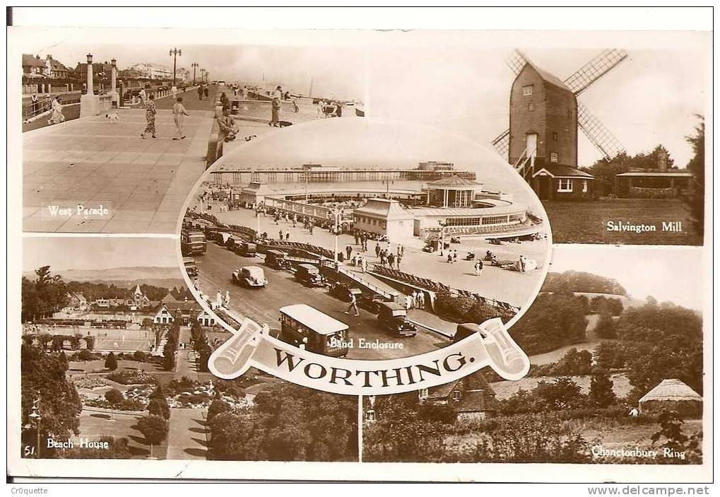 ANGLETERRE WORTHING - MULTI VUES En 1948 - Worthing