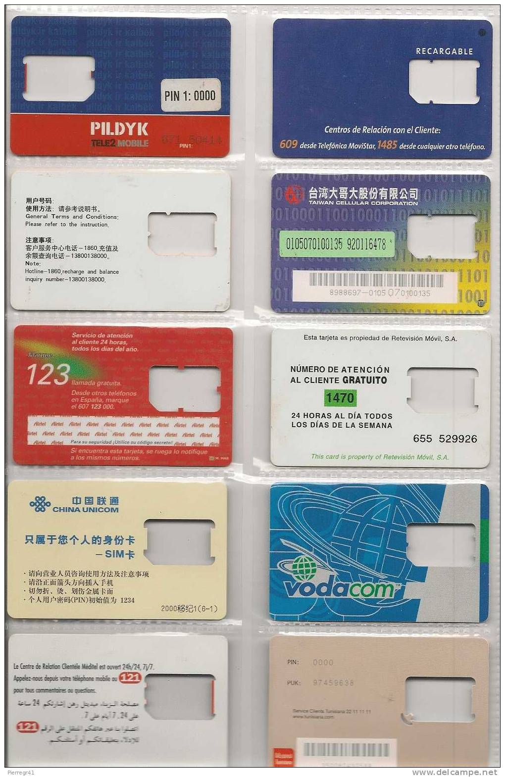 10 CARTES-GSM-MDE-SQUELETTE-SIM-RARE-TBE - Other - Europe