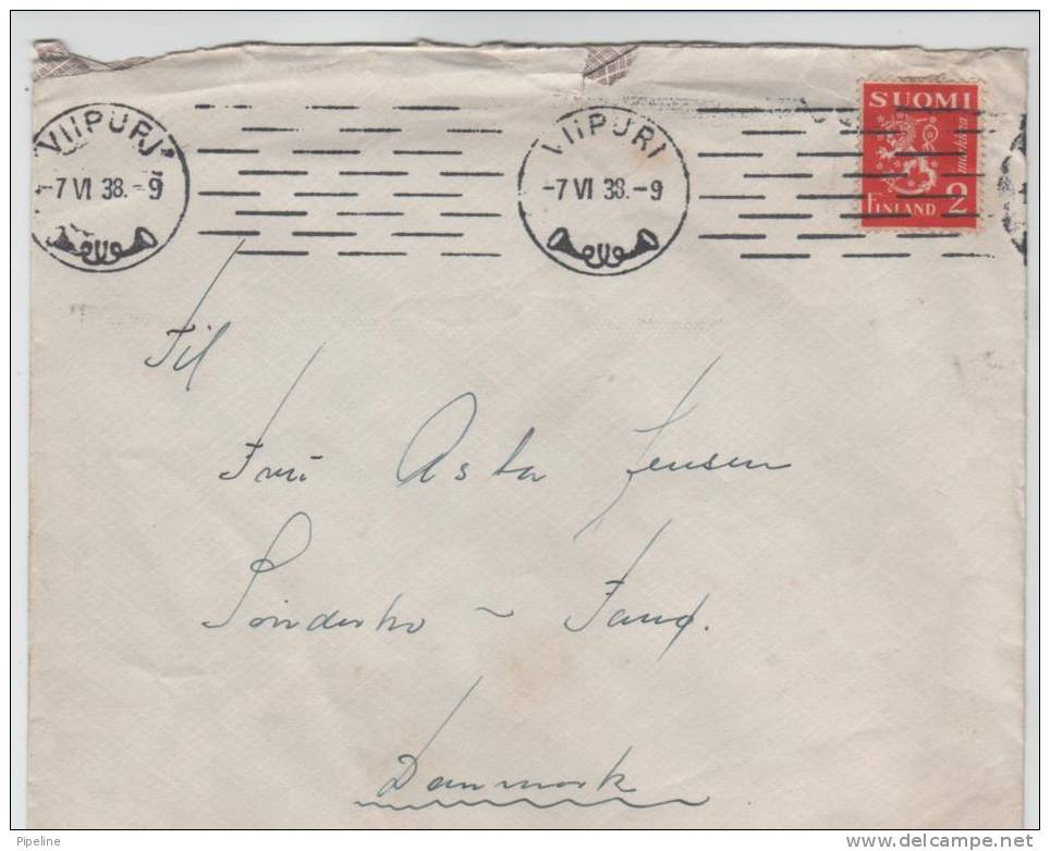 Finland Cover Sent To Denmark 7-6-1938 - Briefe U. Dokumente