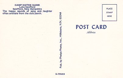 Camp Notre Dame, Lake Spofford, Spofford, New Hampshire - Altri & Non Classificati