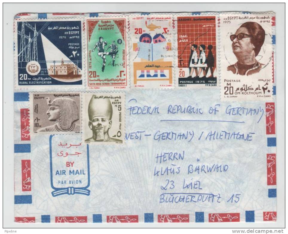 Egypt Air Mail Cover Sent To Germany With A Lot Of Topic Stamps - Autres & Non Classés