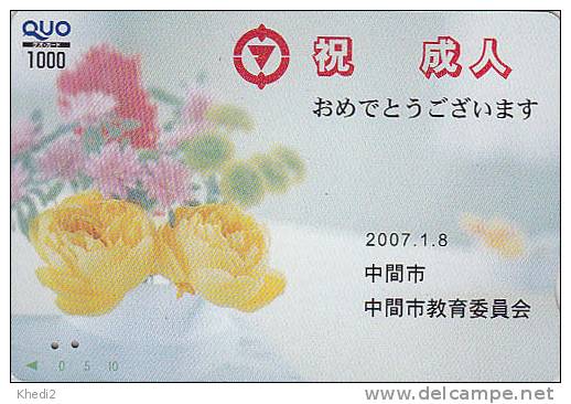 Carte Japon - FLEUR ROSE / Bouquet - FLOWER Bunch Japan Rare Quo Card - Blume Karte  - 539 - Fiori