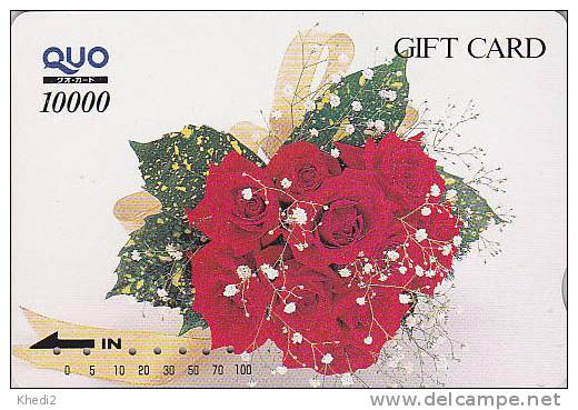 Rare Carte Japon - FLEUR ROSE / Faciale : 10.000 Yens  - FLOWER Japan Quo Card - Blume Karte  - 541 - Fleurs