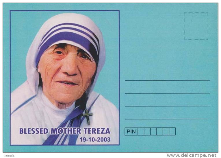 Mother Teresa, Nobel Prize Winner, Social Worker, Private Postcard, As Per The Scan - Mutter Teresa