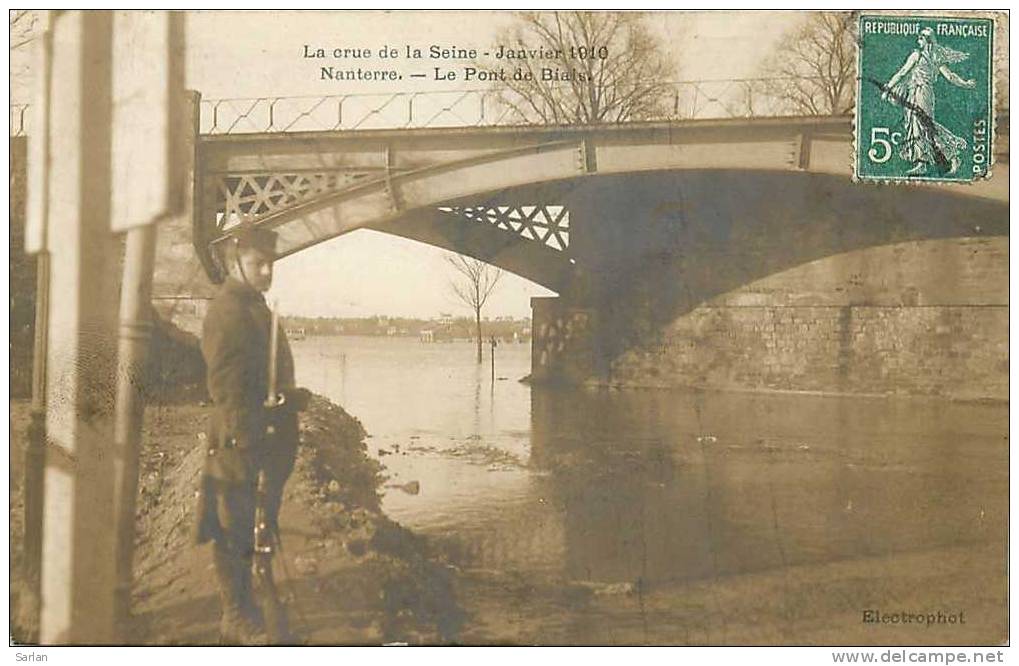 92 , NANTERRE , La Crue De La Seine , Janvier 1910 , Le Pont De Biais , *3744 - Nanterre