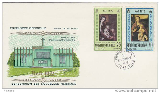 Nouvelle Hebrides -1972 Christmas FDC - Autres & Non Classés