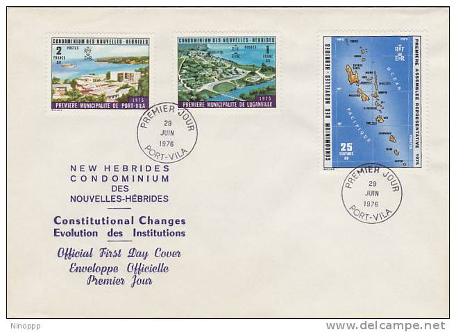 Nouvelle Hebrides -1976 Constitutional Changes FDC - Other & Unclassified