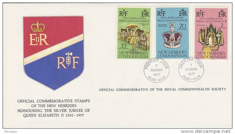 Nouvelle Hebrides -1977 Commemorative Cover 25th Anniversary QE II  FDC - Sonstige & Ohne Zuordnung