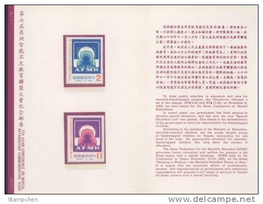 Folder 1985 Mental Retardation Handicapped Stamps Disabled - Handicap