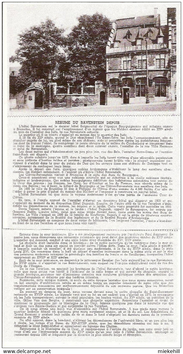 BRUXELLES RESTAURANT RAVENSTEIN- Endroit Où S'élevait Un Ancien Ghetto Juif-judaica-jewish - Pubs, Hotels, Restaurants