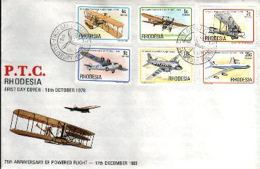 RHODESIA 1978 FDC Stampnrs 221-226 Aviation - Airplanes