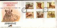 ZIMBABWE 1989 FDC Endangered Species 412-417 - Other & Unclassified