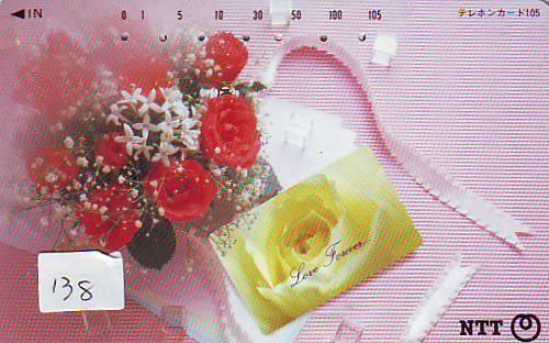 TELECARTE JAPON FLEUR ROSE (138) *  PHONECARD JAPAN FLOWER * BLUME * BLOEM * ROOS - Fleurs