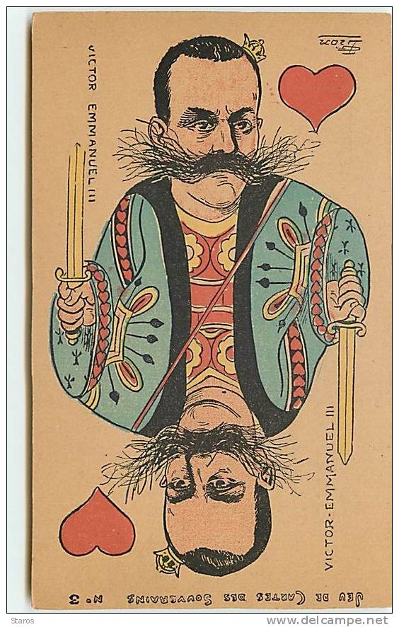 Jeu De Cartes Des Souverains - Victor Emmanuel III - Lion - Satirical